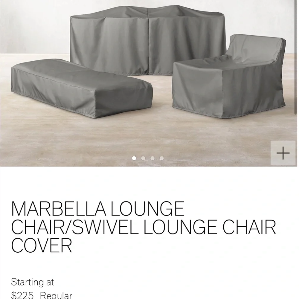 Restoration Hardware (RH) Marbella Lounge Chair Cover Charcoal